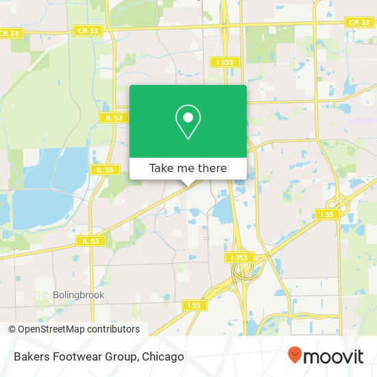 Mapa de Bakers Footwear Group, 631 E Boughton Rd Bolingbrook, IL 60440