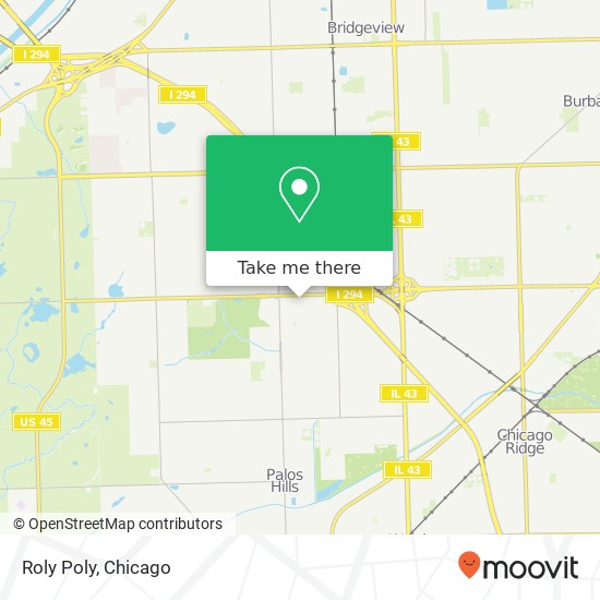 Mapa de Roly Poly, 7831 W 95th St Hickory Hills, IL 60457