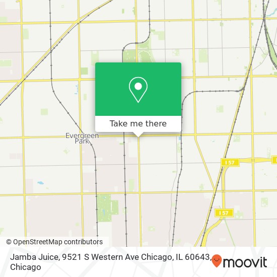 Mapa de Jamba Juice, 9521 S Western Ave Chicago, IL 60643
