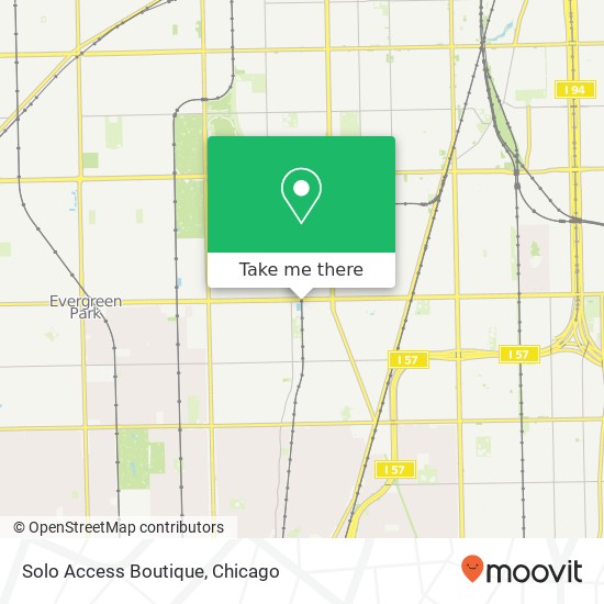 Mapa de Solo Access Boutique, 9505 S Wood St Chicago, IL 60643