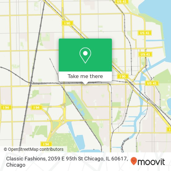 Mapa de Classic Fashions, 2059 E 95th St Chicago, IL 60617