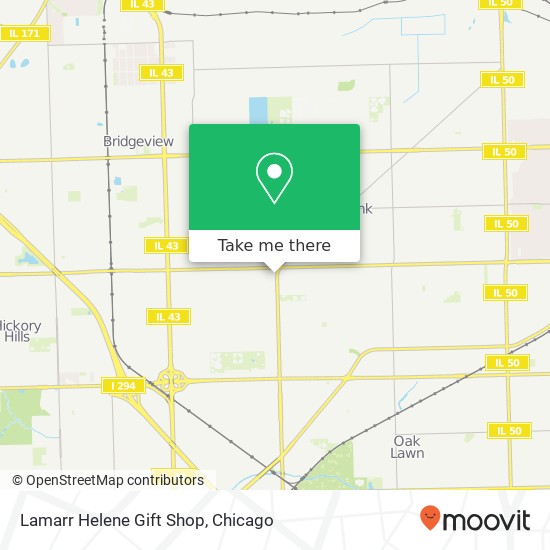 Mapa de Lamarr Helene Gift Shop, 6400 W 87th Pl Oak Lawn, IL 60453