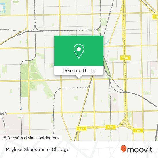 Mapa de Payless Shoesource, 1134 W 87th St Chicago, IL 60620