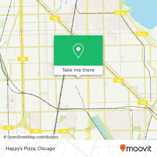 Mapa de Happy's Pizza, 1347 E 87th St Chicago, IL 60619