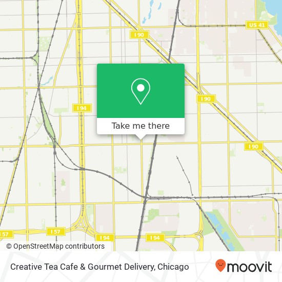 Mapa de Creative Tea Cafe & Gourmet Delivery, 8658 S Cottage Grove Ave Chicago, IL 60619