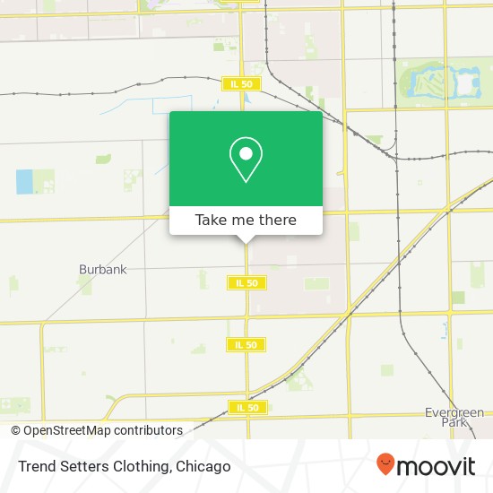 Mapa de Trend Setters Clothing, 8105 S Cicero Ave Chicago, IL 60652