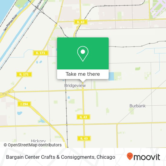 Mapa de Bargain Center Crafts & Consiggments, 7737 S Harlem Ave Bridgeview, IL 60455