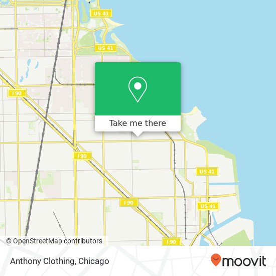 Mapa de Anthony Clothing, 7836 S Essex Ave Chicago, IL 60649