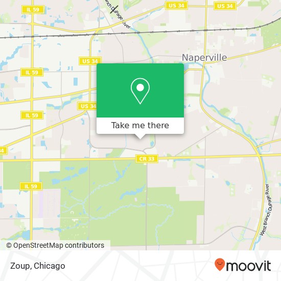 Mapa de Zoup, 1253 Rhodes Ln Naperville, IL 60540