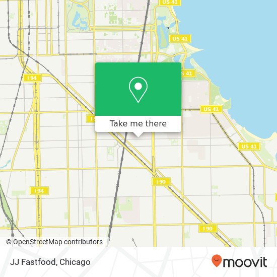 Mapa de JJ Fastfood, 1358 E 75th St Chicago, IL 60619