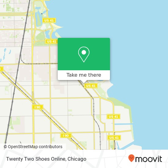 Mapa de Twenty Two Shoes Online, 2725 E 76th St Chicago, IL 60649