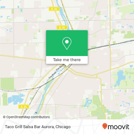 Mapa de Taco Grill Salsa Bar Aurora, 31 N Broadway Aurora, IL 60505
