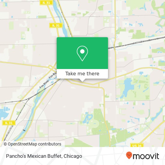 Mapa de Pancho's Mexican Buffet, 700 E New York St Aurora, IL 60505