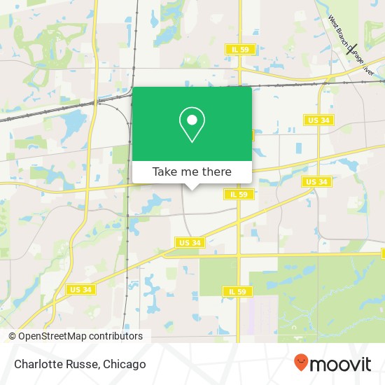 Mapa de Charlotte Russe, 1256 Fox Valley Ctr Aurora, IL 60504