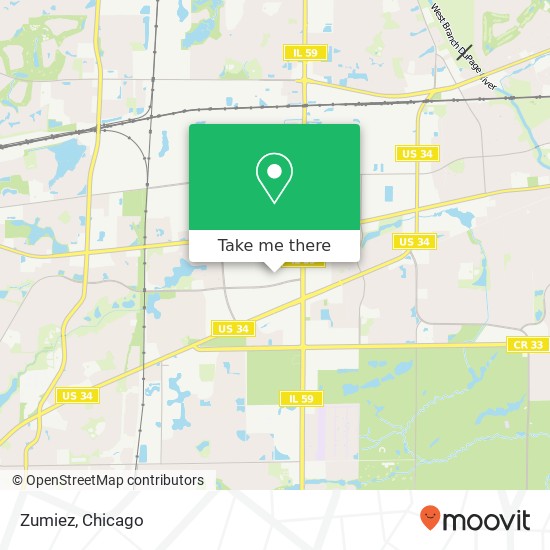 Mapa de Zumiez, 195 Fox Valley Center Dr Aurora, IL 60504