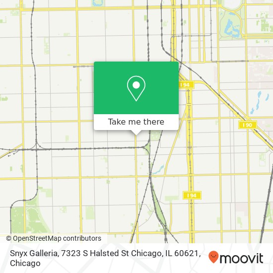 Mapa de Snyx Galleria, 7323 S Halsted St Chicago, IL 60621