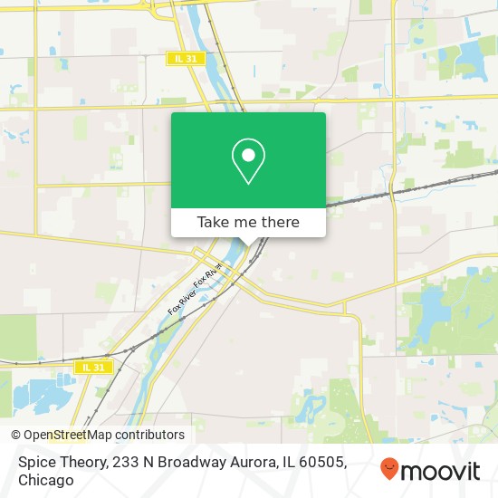 Mapa de Spice Theory, 233 N Broadway Aurora, IL 60505