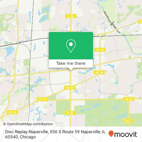 Mapa de Disc Replay Naperville, 556 S Route 59 Naperville, IL 60540