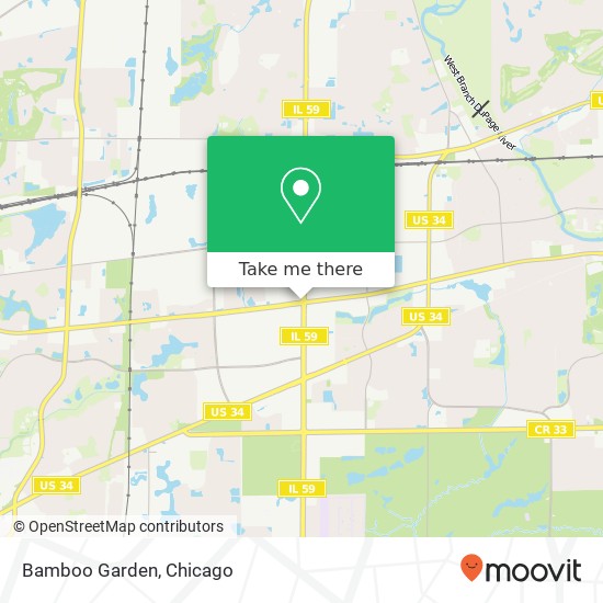 Mapa de Bamboo Garden, 4442 E New York St Aurora, IL 60504