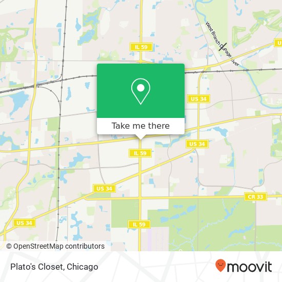 Mapa de Plato's Closet, 572 S State Route 59 Naperville, IL 60540