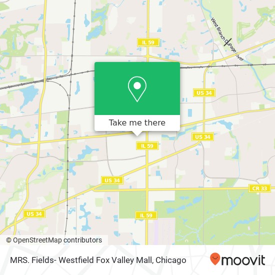 Mapa de MRS. Fields- Westfield Fox Valley Mall, 2172 Fox Valley Ctr Aurora, IL 60504