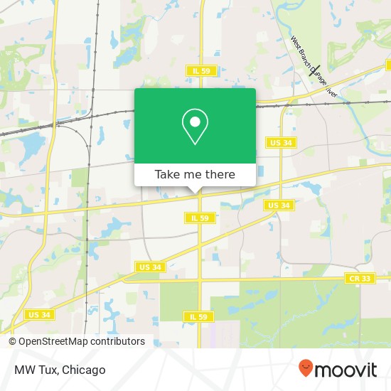 Mapa de MW Tux, 4404 E New York St Aurora, IL 60504