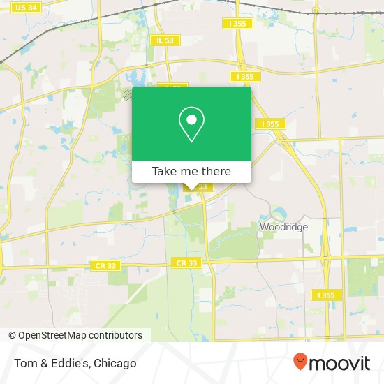 Mapa de Tom & Eddie's, 6809 Hobson Valley Dr Woodridge, IL 60517