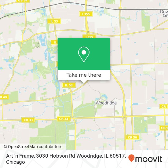 Mapa de Art 'n Frame, 3030 Hobson Rd Woodridge, IL 60517