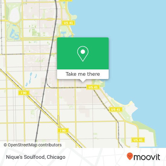 Mapa de Nique's Soulfood, E 70th St Chicago, IL 60649