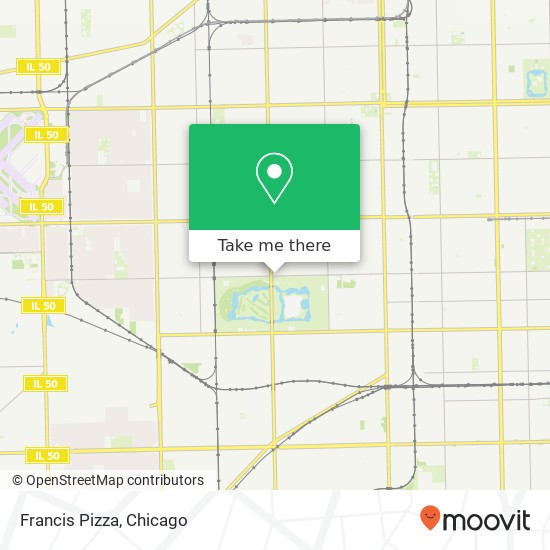 Mapa de Francis Pizza, 3144 W Marquette Rd Chicago, IL 60629