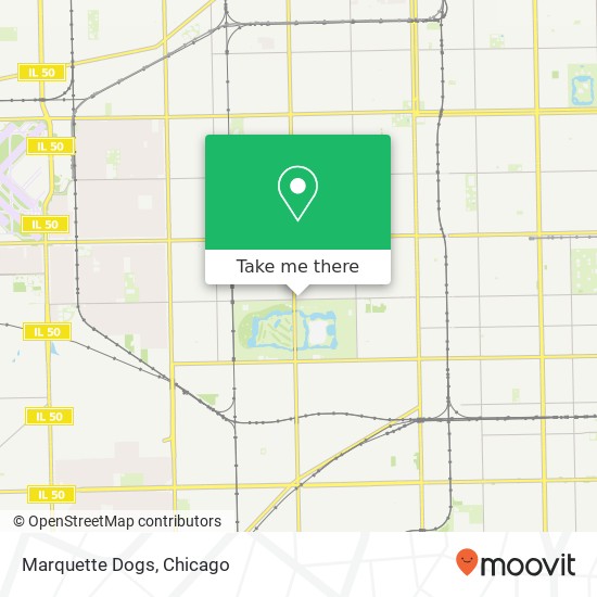 Mapa de Marquette Dogs, 3144 W Marquette Rd Chicago, IL 60629