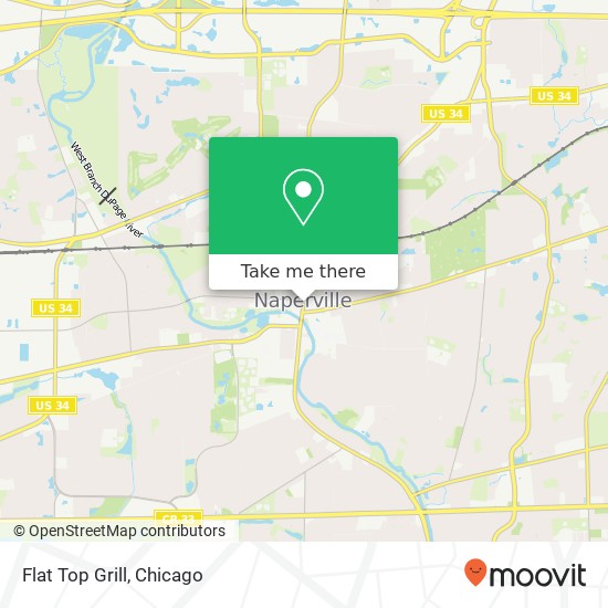 Mapa de Flat Top Grill, 218 S Washington St Naperville, IL 60540