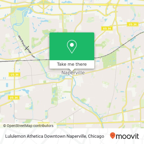 Mapa de Lululemon Athetica Downtown Naperville, 21 W Jefferson Ave Naperville, IL 60540