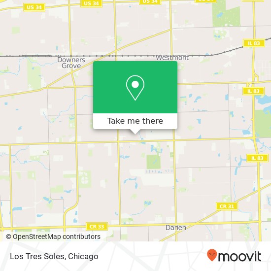 Mapa de Los Tres Soles, 405 Fernwood Dr Westmont, IL 60559