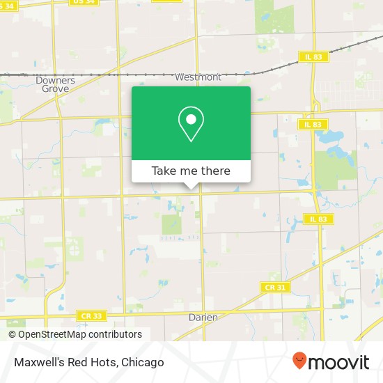 Mapa de Maxwell's Red Hots, 6234 S Cass Ave Westmont, IL 60559