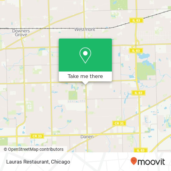 Mapa de Lauras Restaurant, 6356 S Cass Ave Westmont, IL 60559