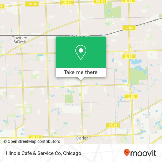 Mapa de Illinois Cafe & Service Co, 6188 S Cass Ave Westmont, IL 60559