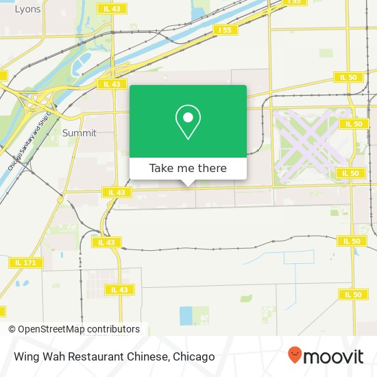 Mapa de Wing Wah Restaurant Chinese, 6452 W 63rd St Chicago, IL 60638