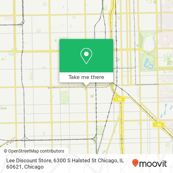 Mapa de Lee Discount Store, 6300 S Halsted St Chicago, IL 60621