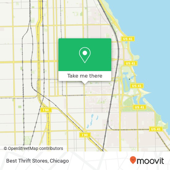 Mapa de Best Thrift Stores, 808 E 61st St Chicago, IL 60637