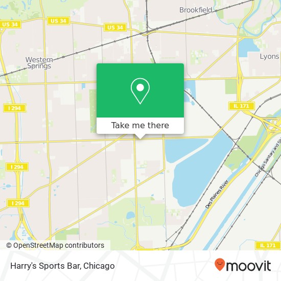 Mapa de Harry's Sports Bar, 9901 W 55th St Countryside, IL 60525