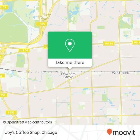 Mapa de Joy's Coffee Shop, 5001 Highland Ave Downers Grove, IL 60515