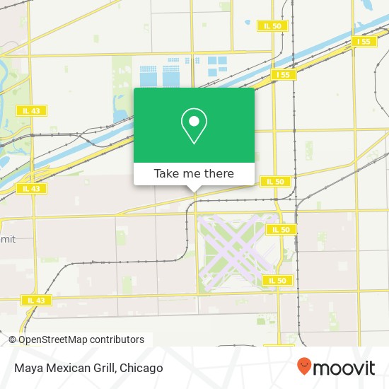 Mapa de Maya Mexican Grill, 5306 S Central Ave Chicago, IL 60638