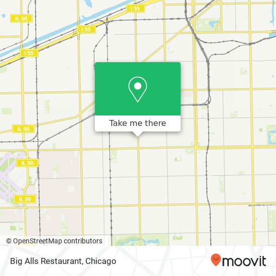 Mapa de Big Alls Restaurant, 5333 S Kedzie Ave Chicago, IL 60632