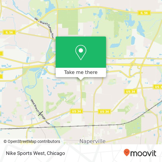 Mapa de Nike Sports West, 1520 N Mill St Naperville, IL 60563