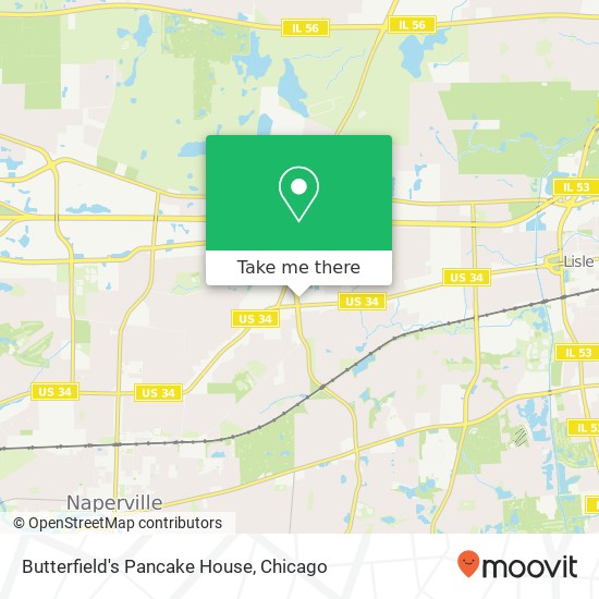 Mapa de Butterfield's Pancake House, 1504 N Naper Blvd Naperville, IL 60563