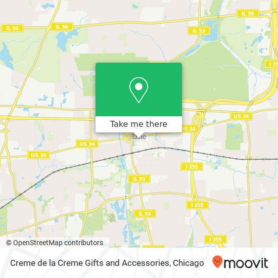 Mapa de Creme de la Creme Gifts and Accessories, 4710 Main St Lisle, IL 60532