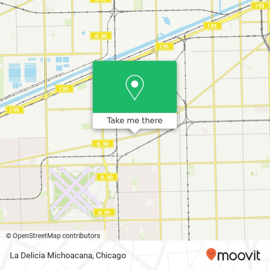 Mapa de La Delicia Michoacana, 5146 S Archer Ave Chicago, IL 60632