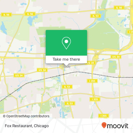 Mapa de Fox Restaurant, 4700 Ogden Ave Lisle, IL 60532