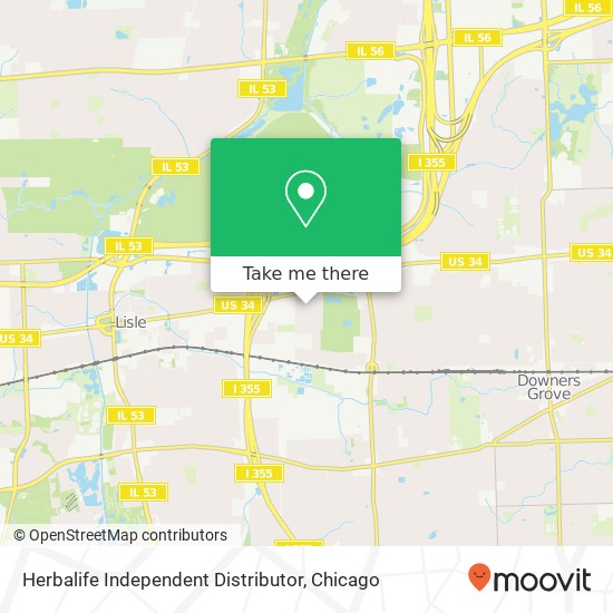 Mapa de Herbalife Independent Distributor, 4509 Drendel Rd Downers Grove, IL 60515